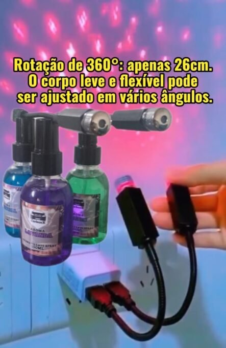 Kit Veicular Luz Led USB mais Cheirinhos Premium