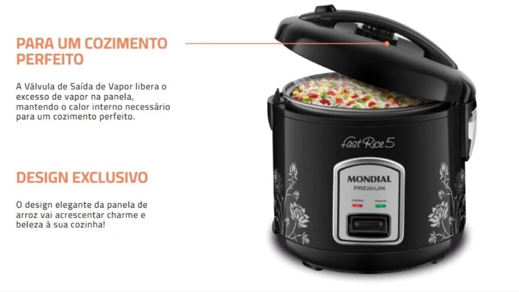Panela De Arroz Fast Rice 5 Premium Mondial 400W - NPE-08-5X vale a pena