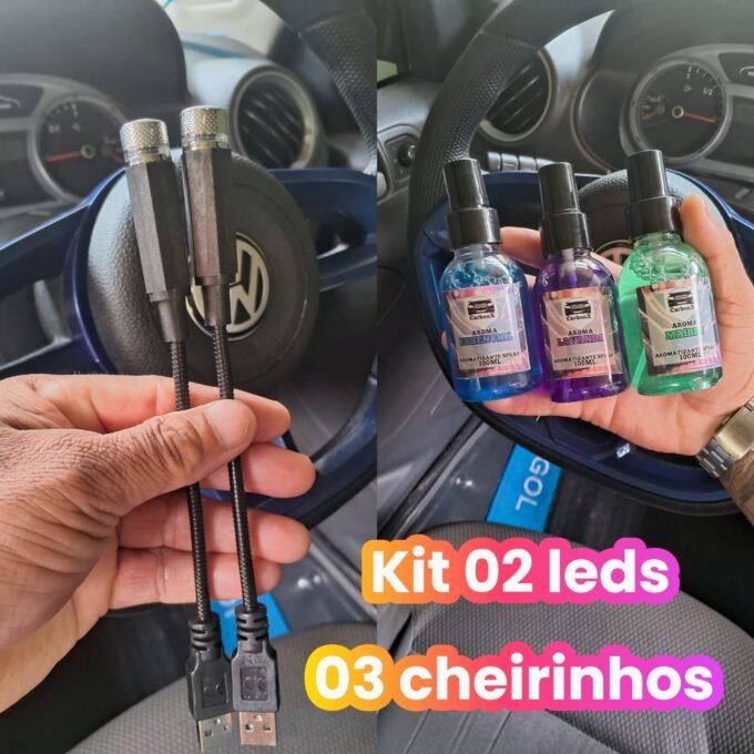 Por que comprar o Kit Veicular Luz Led USB + 3 Cheirinhos Aromáticos Premium