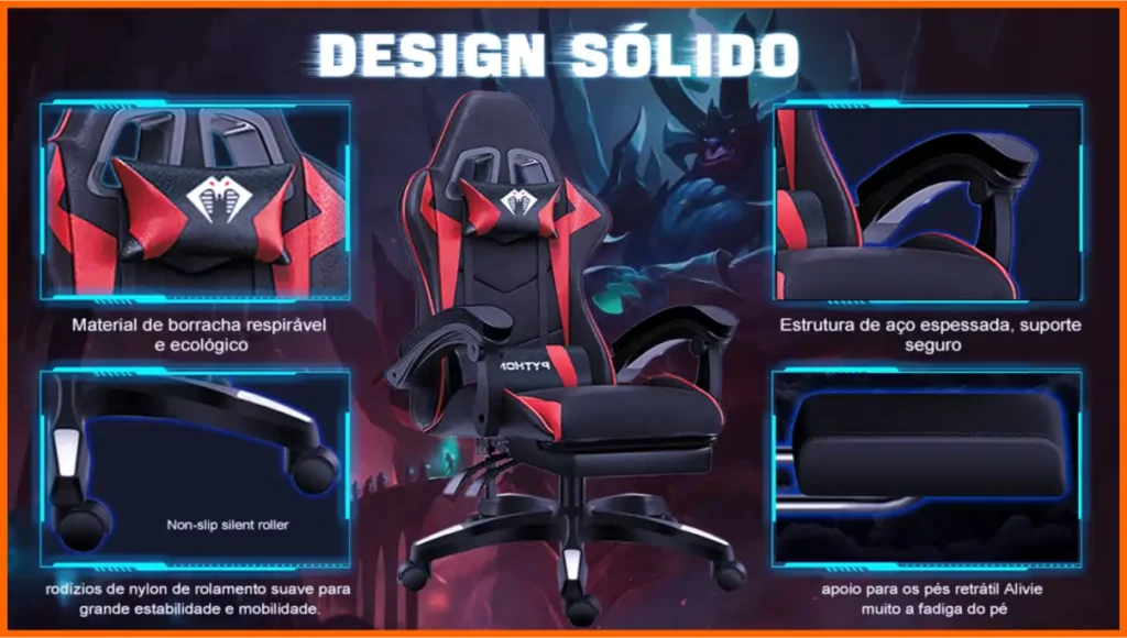 Cadeira Gamer Ergonômica Python Fly 